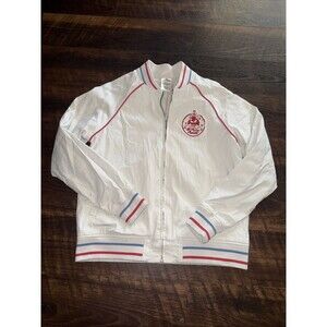 Toy Story Jacket Mens XS White Pizza Planet Aliens Bomber Disney Pixar